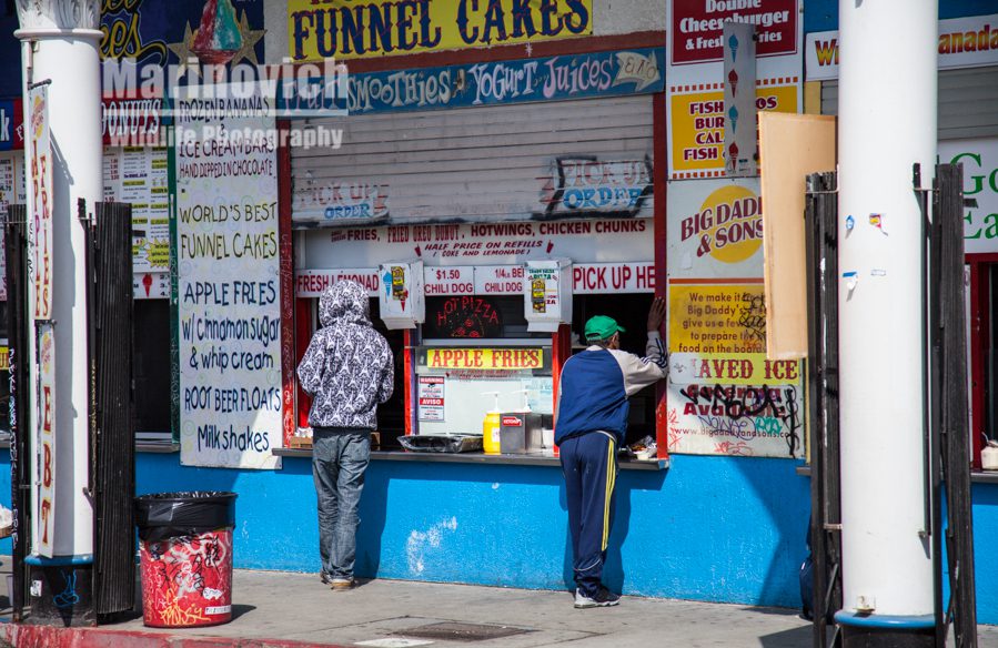 Venice beach characters and shopfronts