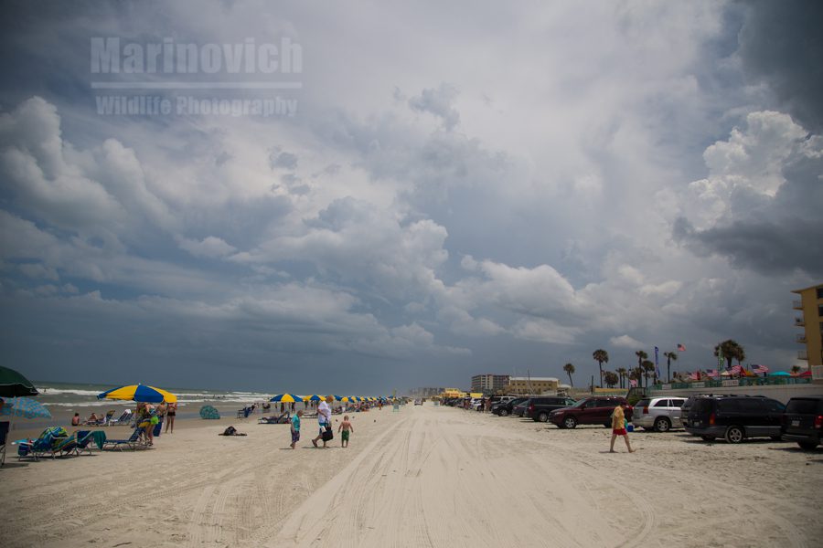 Daytona Beach with approaching storm